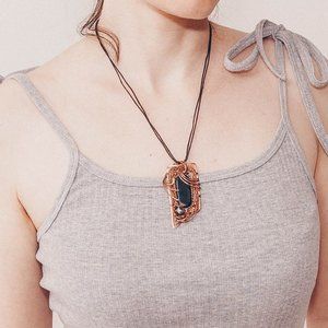 Wire wrap copper necklace